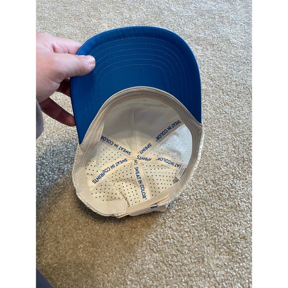 Sprints Cheaper Than Therapy Run Club Structured VP Hat Blue & White EUC Unisex - Picture 8 of 12